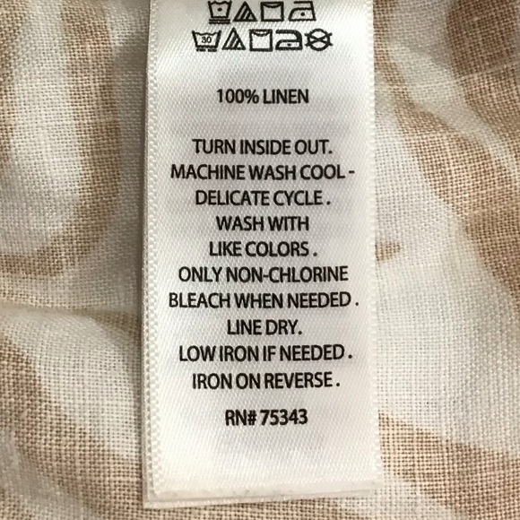 Cynthia Rowley Animal Print Linen Pull On Pants Elastic Waist Pockets Size Med - Picture 3 of 4